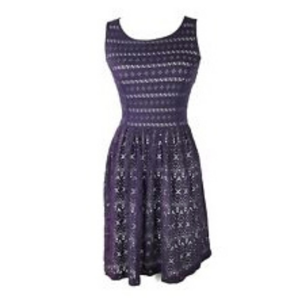 Anthropologie Crochet Dress XS Navy Mint